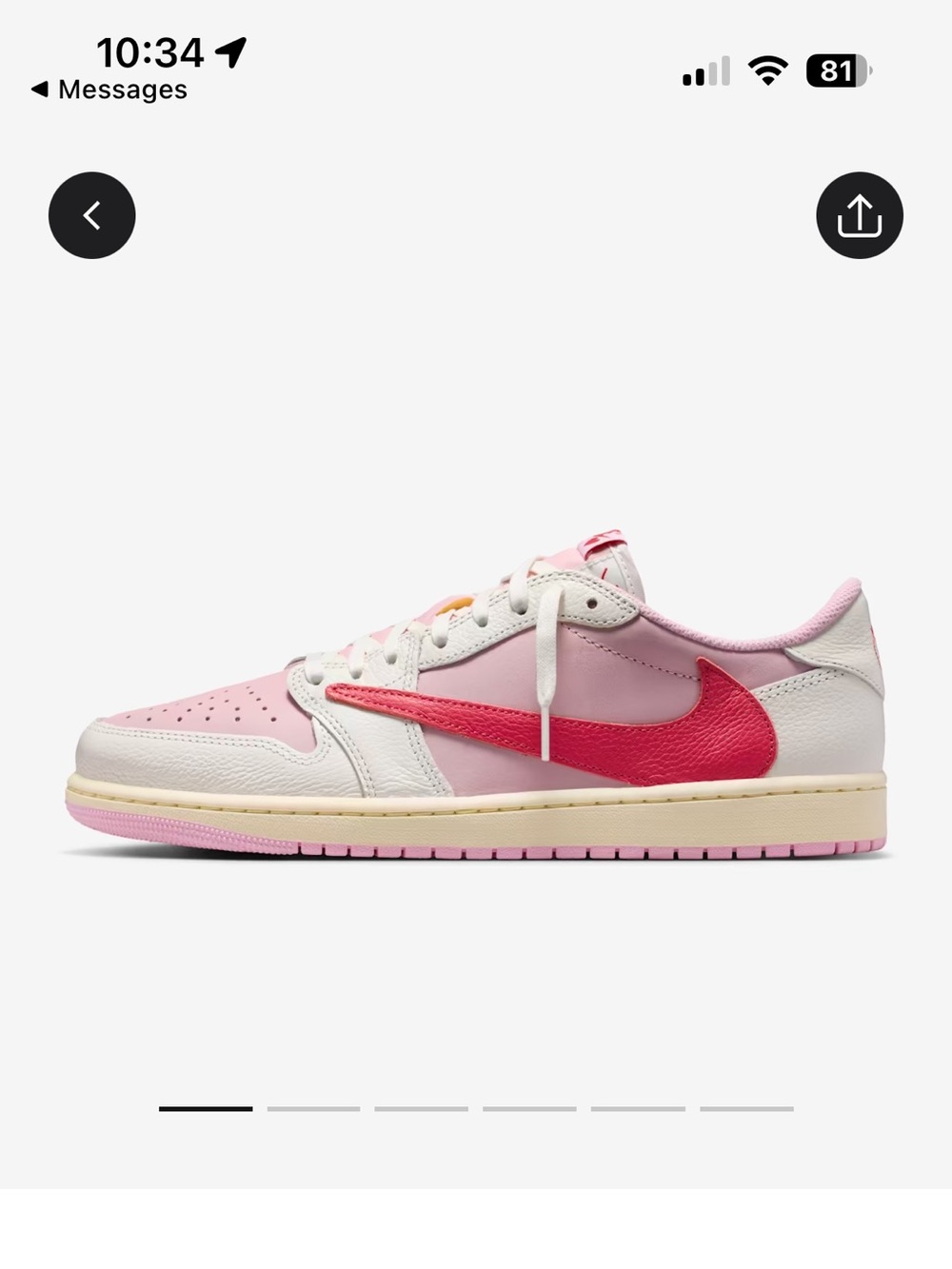 Air Jordan 1 Low x Travis Scott
Shy Pink and Tropical Pink us 10 nwot